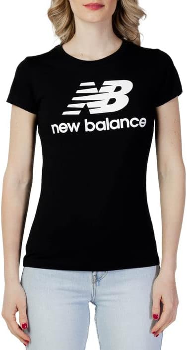 Дамски дрехи New Balance Nb Essentials с логото на Stacked с Къс ръкав 19