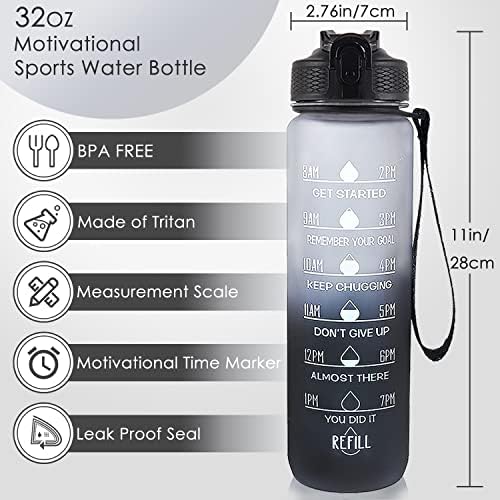Бутилка за вода на 32 грама с марка време и Соломинкой, Която ще осигури Достатъчно количество вода за пиене, съдържащ БПА,