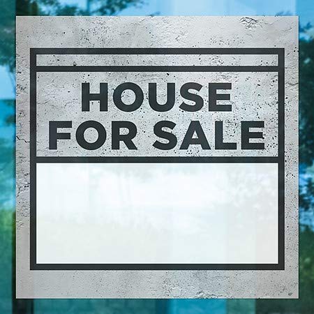 CGSignLab |Къща за продажба -Базова Сиво Прозорец панел | 24 x24