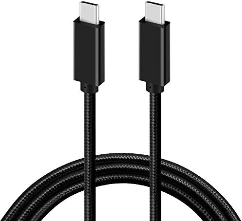 Кабел BoxWave, който е Съвместим с Oppo Enco X2 кабел DirectSync PD (3 фута) - USB-C-USB-C (100 W), кабел за зареждане и синхронизация с оплеткой Type C дължина 3 метра за Oppo Enco X2 - черно jet black
