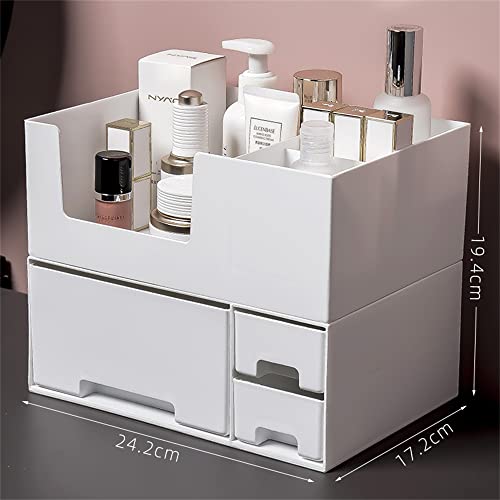 Douya Козметични кутия за съхранение на настолна кутия с голям капацитет на тип на средство за грижа за кожата червило, четка за миене на тоалетка довършителни рафтов