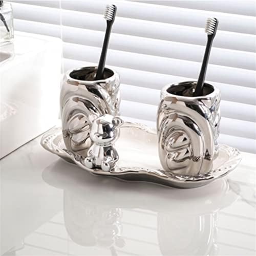 KFJBX Чаша за Феята на Съдове с Чаша Вода За Уста Домакински Комплект от две Чаши За миене на Зъбите Керамична