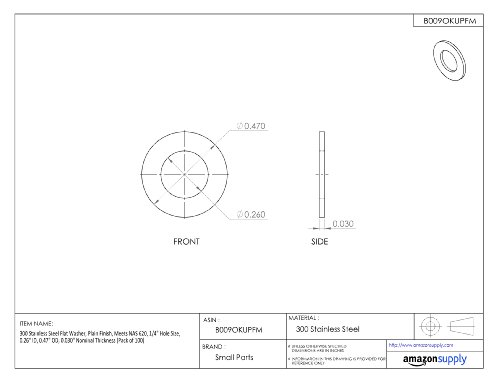 Плоска шайба за дребни детайли 300 от неръждаема стомана, Однотонная, Отговаря на стандарта на NAS 620 Размерът