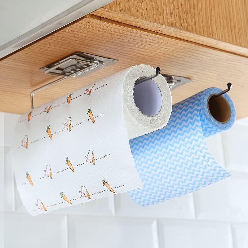 Окачен Държач за тоалетна хартия, държач за ролка хартия, Закачалка за кърпи в Баня, Кухненски Шкаф, Поставка за хартия (Цвят: E, размер: 27 см * 7 cm)
