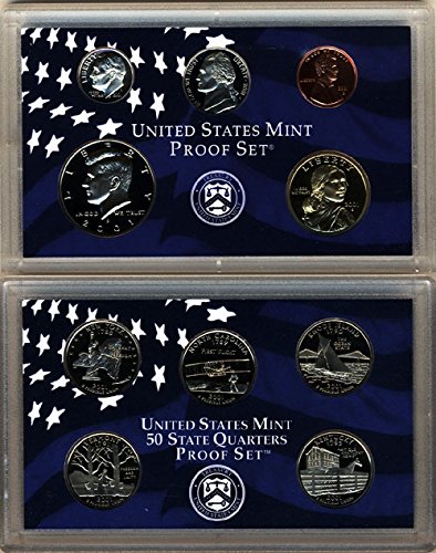 Монетен двор на САЩ, 2001 г., стартов комплект от 10 монети, покрити с обвивка, под формата На OGP Proof
