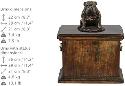 Булдог (седнала), военен мемориал, урна за кучешки праха, със статуя на куче, ArtDog