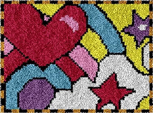 Комплекти куки-ключалки, Комплекти постелки за пода на Направи си сам, 3D Бродерия, с Цветни Принтом върху Платно, Вязаный на една Кука, Подложка за ръчна бродерия (52x3