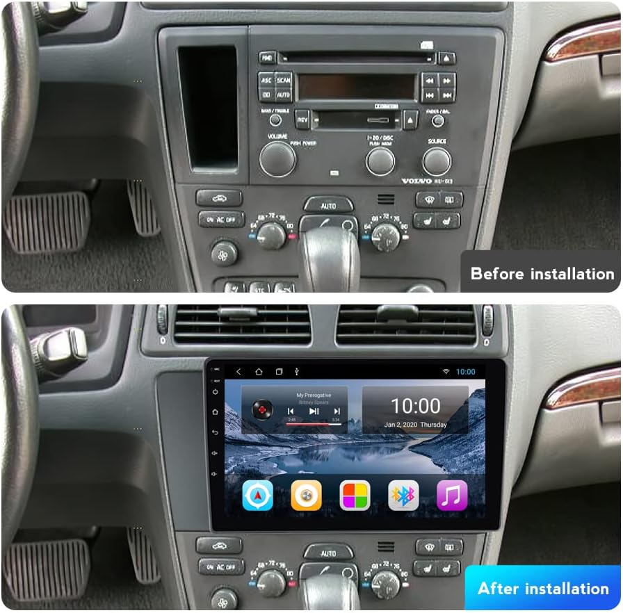 RoverOne Автомобилен Радиоприемник GPS за Volvo V70, XC70 S60 2004 2005 2006 2007 2008 с Мултимедиен плеър с Android Навигация