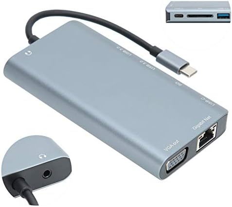 USB3.0 Hub 8‑в‑1 с Адаптер Тип 4K VGA USB От алуминиева Сплав Компютърни Аксесоари