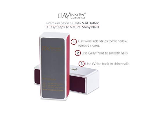 Буфер за нокти от Itay Mineral Cosmetics, Натурален Лак За нокти, 4-Посочен Блок За Диамант Полиране, 3 Референтна рамка