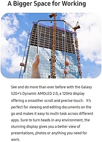 Samsung Galaxy S20 + 5G 128 GB Напълно отключени смартфон (обновена)