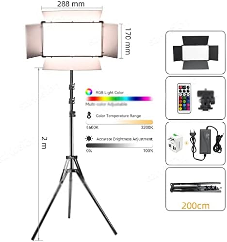 LMMDDP 12-Инчов RGB led лампа за видеозаснемане, full color лампа с регулируема яркост 3200-5600K, панел, лампа