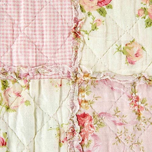 Cozyholy Оригинална смесица от Памук, Полноразмерное Розово покривало за легло с Цветен Модел, Обръща Винтажное