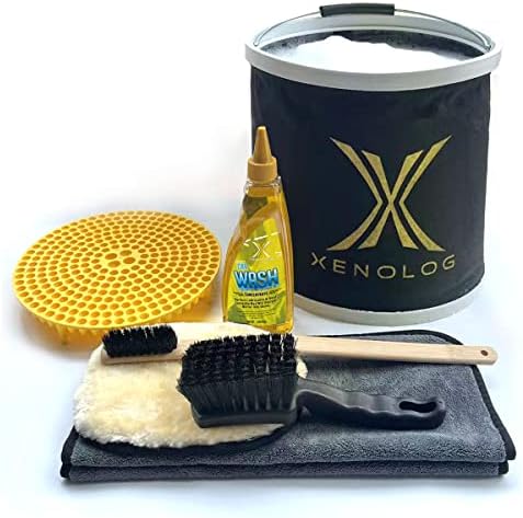 Комплект за автомивка Xenolog от 16 теми с пистолет за пяна за автомивка, четка за миене на парцал, четка за гуми, кофа за филтриране на пясък, кърпички за почистване на в?