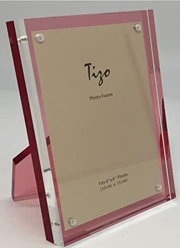 Акрилна Кристална рамка за снимки Tizo 8 X10 с розова облегалка