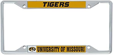 Официално лицензирана метална рамка регистрационен номер University of Missouri Тайгърс МУ Mizzou за предната или задната част