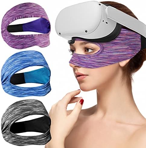 3ШТ VR Маска Потовая Превръзка на Очите, Маска за лице, Дишаща Еластична Потовая Превръзка от неопрен за слушалки виртуална