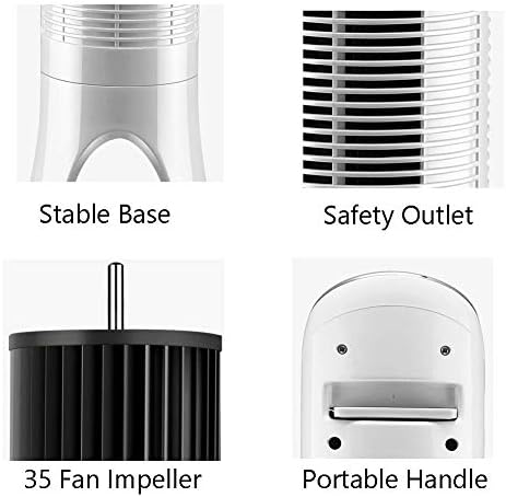 ISOBU LILIANG - Безопасен Безшумен вентилатор без остриета, Вибриращо, Стоящ Кула на вентилатора с ръчно управление,