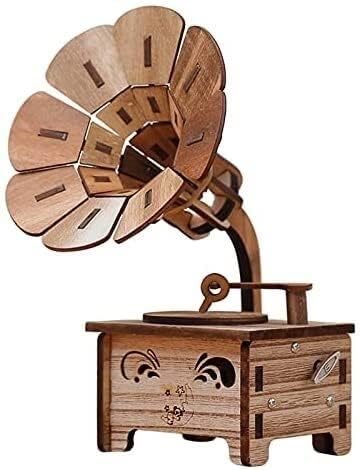 LUVADU Ретро Музика Дървен Ковчег Персонализирани инструмент е стар фонограф Музикална Ковчег Креативна Играчка Декорация