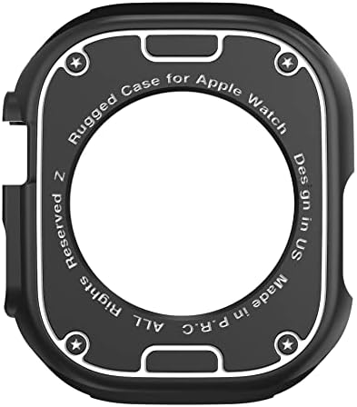 Съвместимост за Apple Watch Ultra 49 мм Здрав корпус От всички страни устойчив на удари Защитен калъф от TPU Броня Лесен и амортизирующий за Apple Watch Ultra 49 мм (черен)