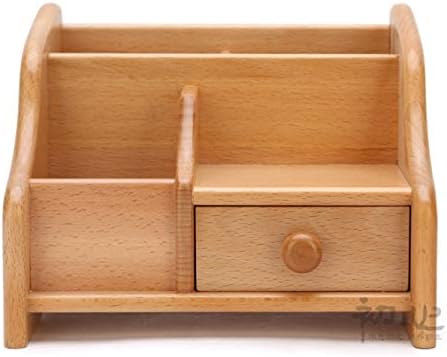 Висококачествена дървена кутия за съхранение на козметика Anncus sundries с мини-чекмедже - (Цвят: бук)