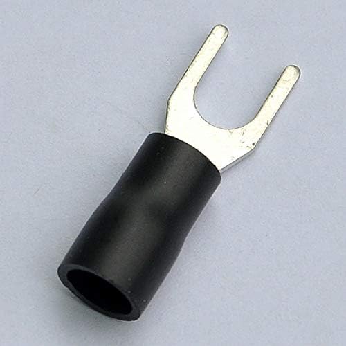 Onvas (1000 бр./лот) Конектор за кримпване на кабели с лопата, 14 ~ 12AWG, 10, 37AMP, Черен, мотокар конектор.