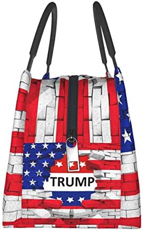 Чанта за Обяд Изолирано Чанта-Тоут Американски Флаг на САЩ Тръмп Топлинен Охладител Кутия Запечатани Сгъваема