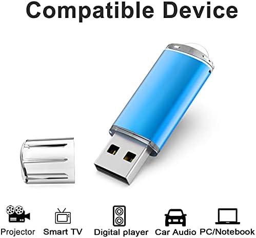 TOPESEL 5 Опаковки 64 GB USB 2.0 флаш памет Memory Stick Флаш памети (5 смесени цветове: Черен Син Зелен Червен Сребро)