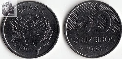 Америка Бразилия Бразилия 1000 Cruiseo Местни Случайни Чуждестранни Монети Подарък Колекция KM626 Kruselo Монета от 1986 година на издаване Чуждестранни Монети Събиране на мон