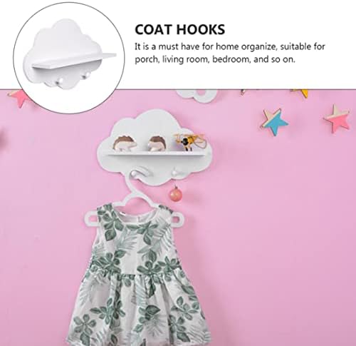 1БР Изчислителни Рафтове Бяла Форма на Облак Дървена Плаващ Шелф Закачалка За дрехи Стелажи За Съхранение на Бебешки Аксесоари