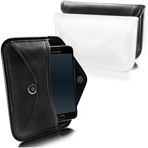 Калъф BoxWave, който е съвместим с Samsung Galaxy J7 + (Case by BoxWave) - Луксозни Кожена чанта-месинджър,