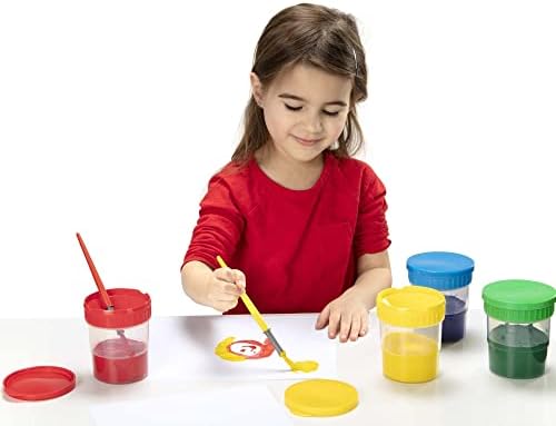 Непроливающиеся чаши за боядисване на Melissa & Doug - 4 опаковки, уплътнение, Защелкивающиеся капачка - Безопасни за деца за Многократна употреба, Контейнери за съхранен?