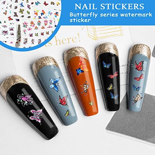 48 Листа Стикери за нокти с пеперуди за Нокти-арт, Переводные Етикети с вода, Стикери за дизайн на ноктите