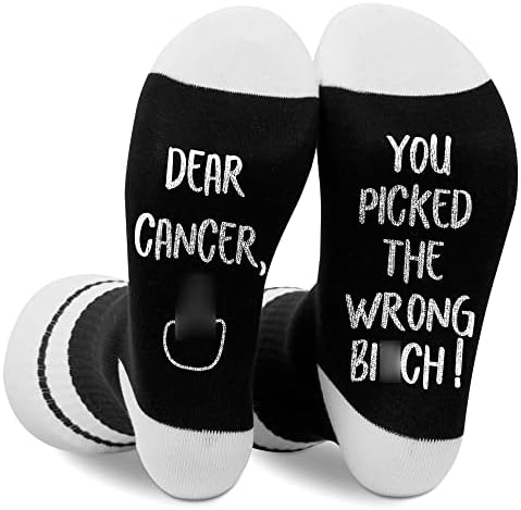 Подаръци от рак на млечната жлеза GOTAHAU за жени, Чорапи от рак на млечната жлеза (1 двойка), Подаръци за