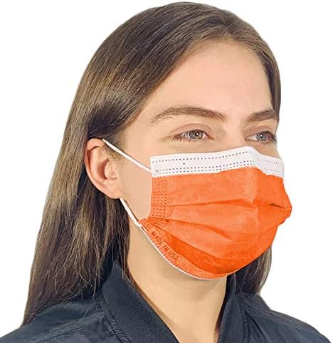 LYTIO 3-слойная за Еднократна употреба Канарче-жълта маска за възрастни Унисекс от нетъкан дишащ материал с регулируема моста на носа Произведено в САЩ 10 опаковки (10 б