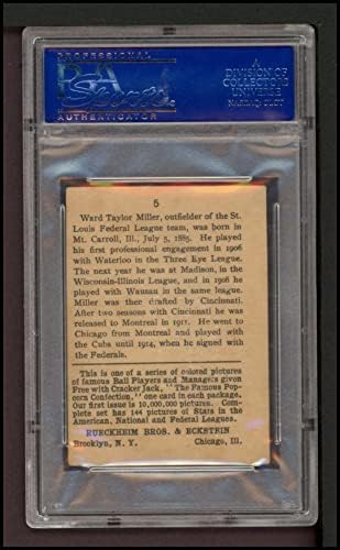 1914 Бедняк Джак 5 Уорд Милър (Бейзболна картичка) PSA PSA 4,00