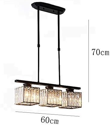 Окачен лампа OMOONS Dulighting, Led Правоъгълен Тавана лампа за дневна, Спалня, Трапезария, една Проста Правоъгълна Кристален Лампа, Модерна Кръгъл Кристален Полилей E27 /Чере