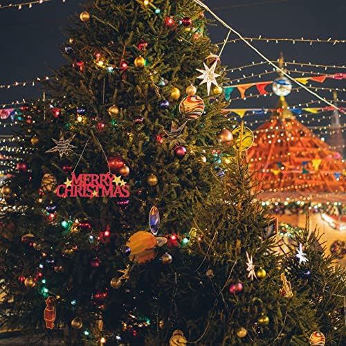 Градинска Венец от Филц, Окачване с Надпис весела Коледа: Червен Венец с Коледна Елха, Висящ Банер, Коледно Писмо, Овесени