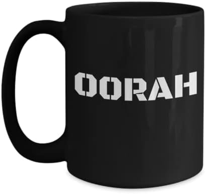 Чаша черно кафе Winigolfe Design Oorah, Керамична Чаша с Бойно Плаче на Корпуса на морската пехота, Подаръци Корпуса