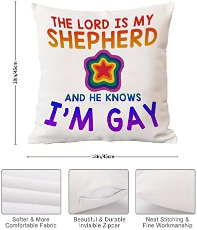 Господ е Мой Пастир, и Той знае, че съм гей, Калъфка За възглавница, Калъфка за Лесбийки, Гордостта на Напредък Гей, Дъгова Калъфка за възглавница, Квадрат Декоративн