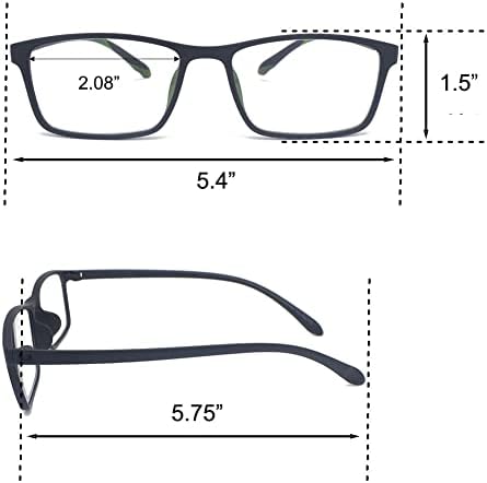 4 Опаковки Гъвкави Очила За четене Леки Компютърни Блокер Синя Светлина Четци Голям Размер За Жени, Мъже