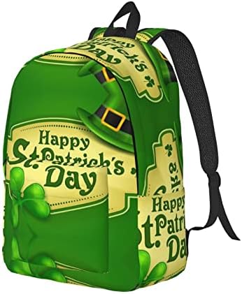 Платно Раница MOLIAE Happy St. Patrick ' S Day Pinrt За мъже и Жени, Раница за лаптоп, Здрава Раница, Ученическа Раница За Пътуване На Открито