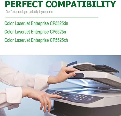 Смяна на касети с черен тонер 650A за HP 650A CE270A за принтери Enterprise CP5525 серия CP5525dn, CP5525n, CP5525xh (1 опаковка)