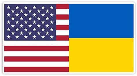 Американски Украински Флаг Vinyl Стикер Автомобил Камион С Монтиран На Стената Лаптоп |Стикер | 5,5 Широка