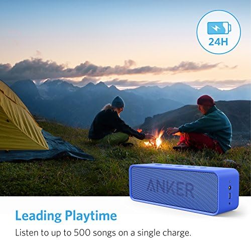 Bluetooth-високоговорител Anker Soundcore с 24-часово възпроизвеждане, радиус на действие на Bluetooth 66 фута и вграден микрофон, портативен безжичен говорител, с два водача, ниски ?
