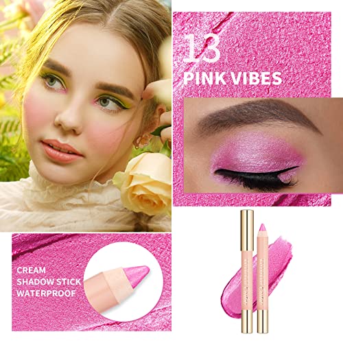 Водоустойчив розов молив за очи Oulac за упорит грим на очите - Лесно се нанася, растушевывается, не се разпространява, вегетариански и жесток, 3,8 g, (13) Pink Vibes