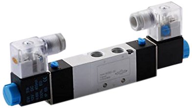 Двоен електромагнитен клапан MettleAir 4V230C-08-DC12, 4-бягане, 3-позиционна, 12 v dc, Затворен в центъра, 1/4 NPT (опаковка от 10 броя)