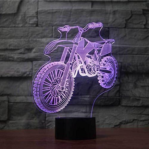 3D Мотоциклет, Автомобил, нощна светлина Сензорен Прекъсвач Декор Маса Настолна Оптична Илюзия Лампи 7 Цвята Променя Светлина LED Настолни Лампи Коледа Къща Любовта ?