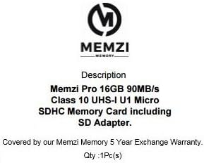 Карта памет MEMZI PRO 16GB Class 10 90 MB/Micro SDHC карта с адаптер за SD Квадрокоптеров или самолети Hubsan