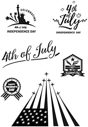 Ден на независимостта Арбуи, 4 юли, Звездно-Шарени Банер, Свободен от Свобода, Прозрачен Печат за Декорация на картички